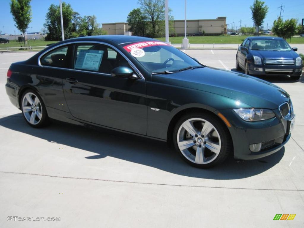 2007 3 Series 335i Coupe - Deep Green Metallic / Saddle Brown/Black photo #2