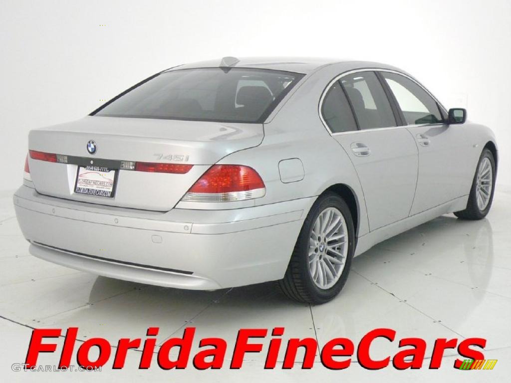 2004 7 Series 745i Sedan - Titanium Silver Metallic / Black/Black photo #2