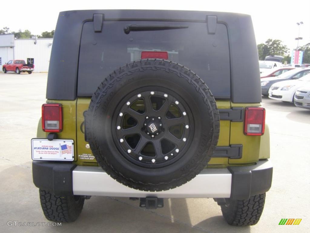 2008 Wrangler Unlimited Sahara 4x4 - Rescue Green Metallic / Dark Slate Gray/Med Slate Gray photo #4