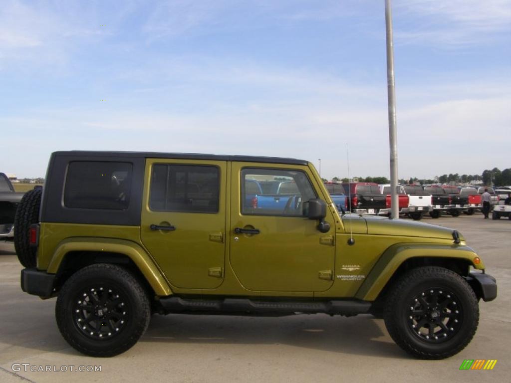 2008 Wrangler Unlimited Sahara 4x4 - Rescue Green Metallic / Dark Slate Gray/Med Slate Gray photo #6