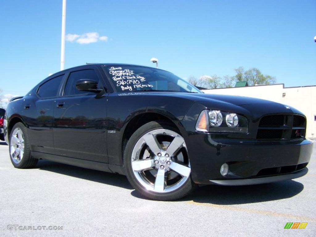 2008 Charger R/T - Brilliant Black Crystal Pearl / Dark Slate Gray photo #1