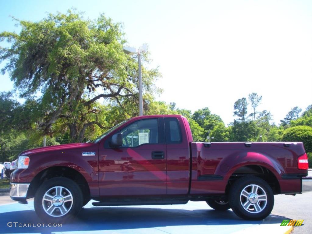 2006 F150 XLT Regular Cab - Dark Toreador Red Metallic / Medium/Dark Flint photo #2