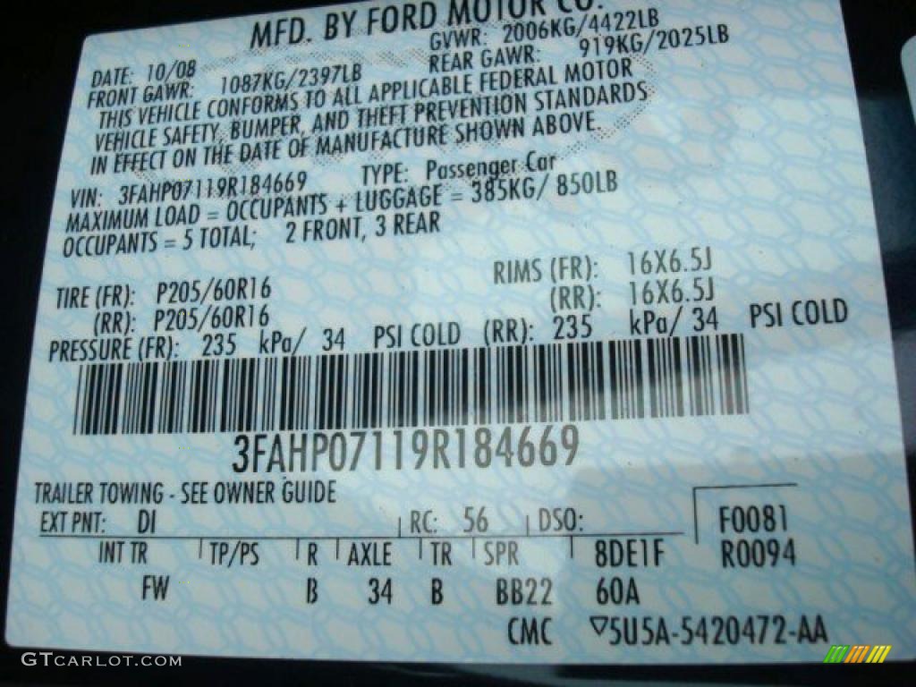 2009 Fusion SE V6 - Dark Blue Ink Metallic / Charcoal Black photo #27
