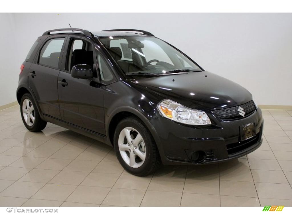 2009 SX4 Crossover AWD - Black Pearl Metallic / Black photo #1