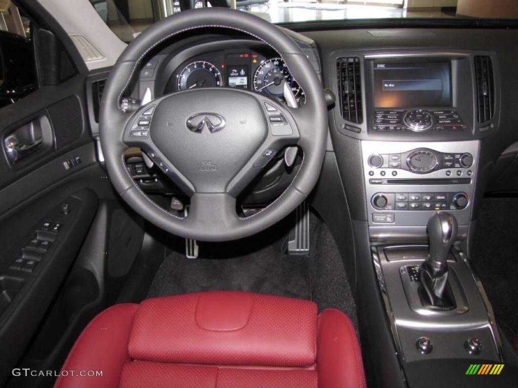 2010 Infiniti G  37 S Anniversary Edition Sedan Monaco Red Steering Wheel Photo #29245032