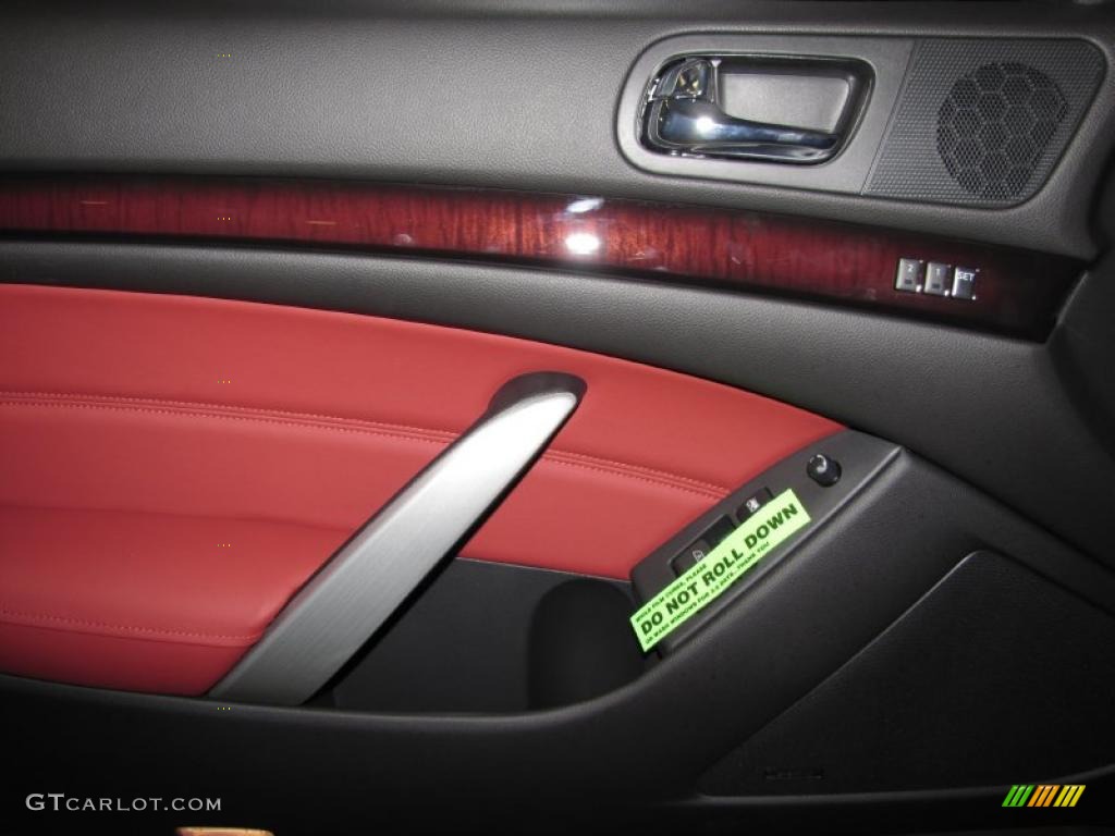 2010 Infiniti G 37 S Anniversary Edition Coupe Monaco Red Door Panel Photo #29245364