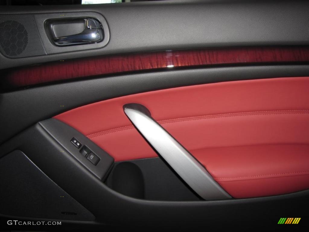 2010 Infiniti G 37 S Anniversary Edition Coupe Monaco Red Door Panel Photo #29245436