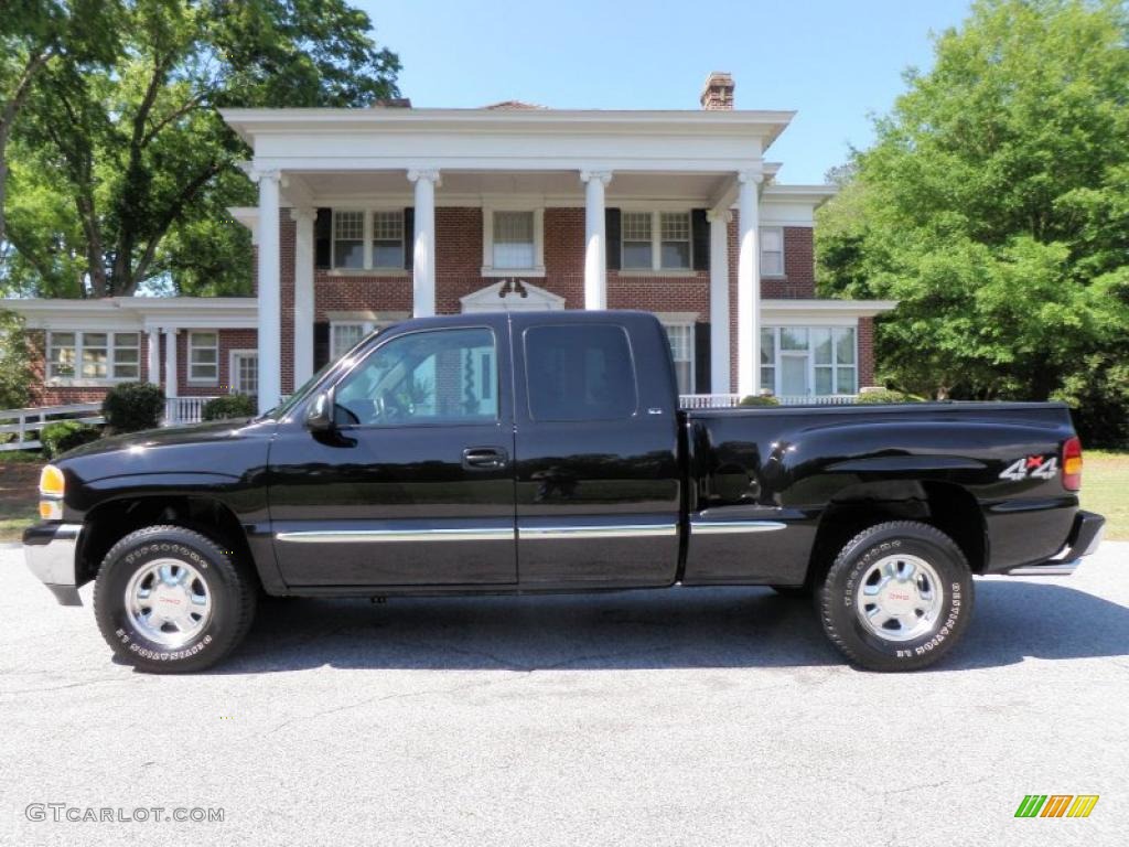 2000 Sierra 1500 SLE Extended Cab 4x4 - Black Onyx / Graphite photo #3