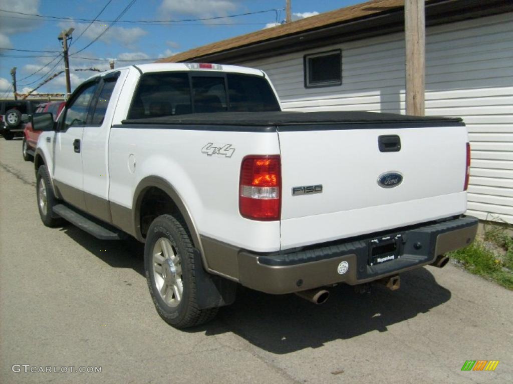 2004 F150 Lariat SuperCab 4x4 - Oxford White / Tan photo #3