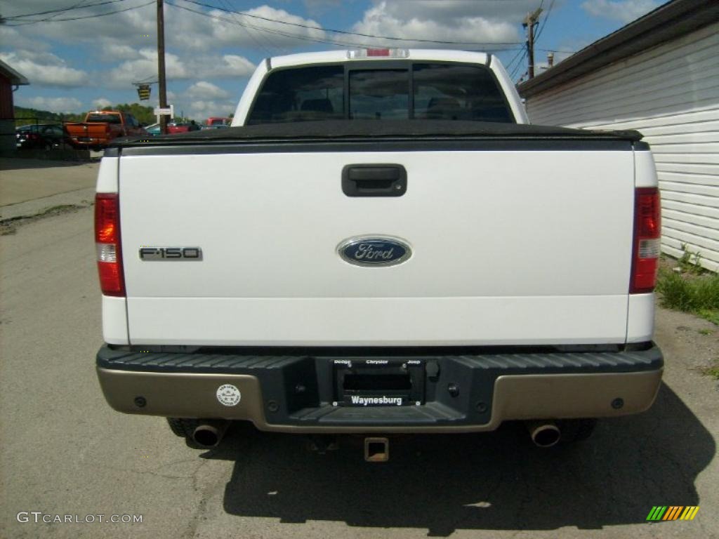 2004 F150 Lariat SuperCab 4x4 - Oxford White / Tan photo #4