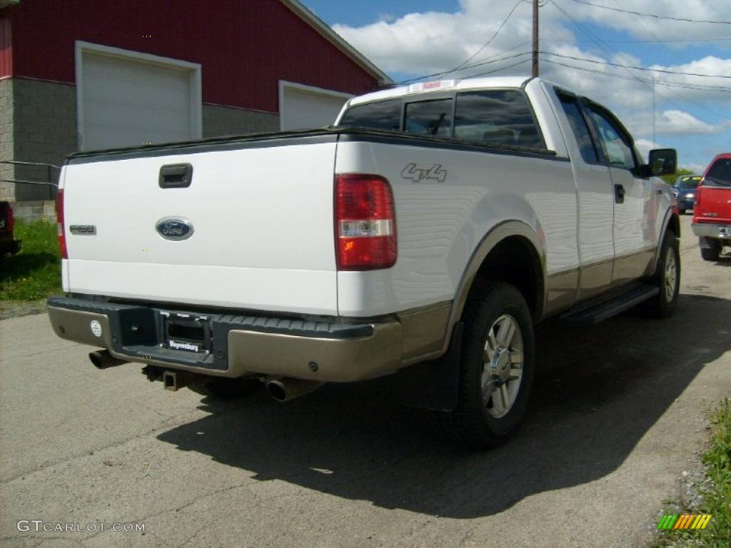 2004 F150 Lariat SuperCab 4x4 - Oxford White / Tan photo #5