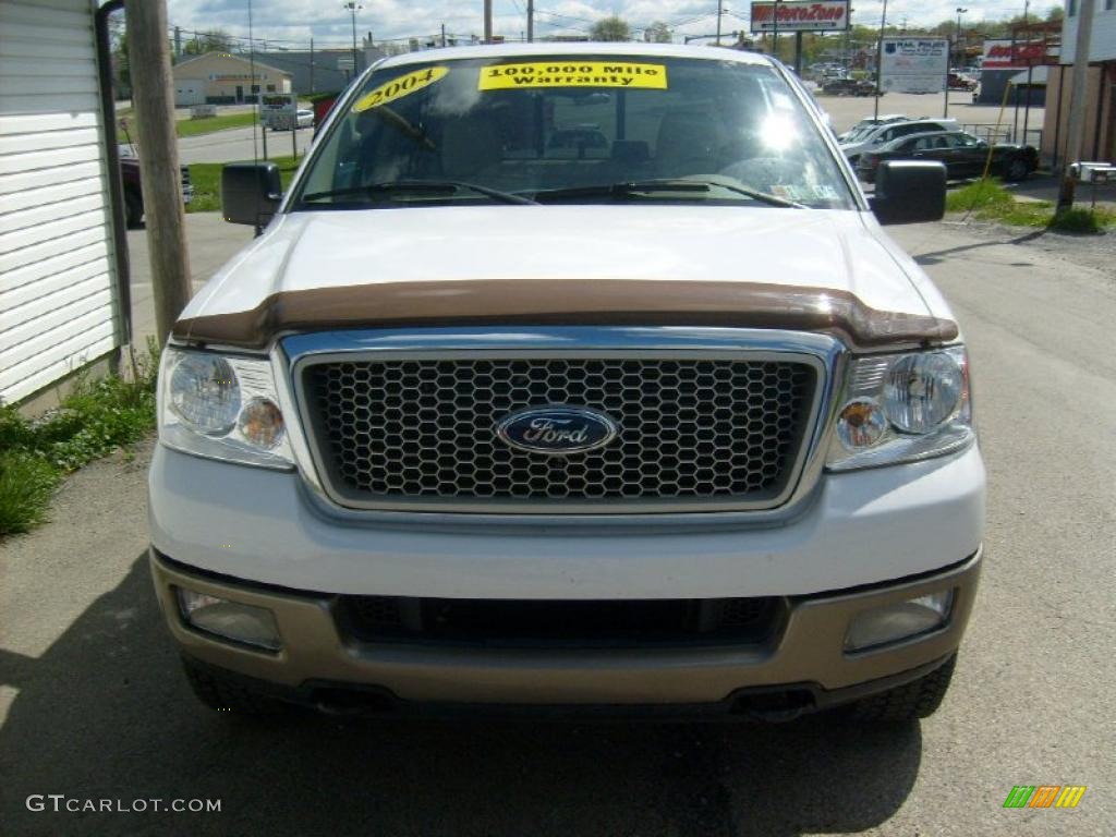 2004 F150 Lariat SuperCab 4x4 - Oxford White / Tan photo #7