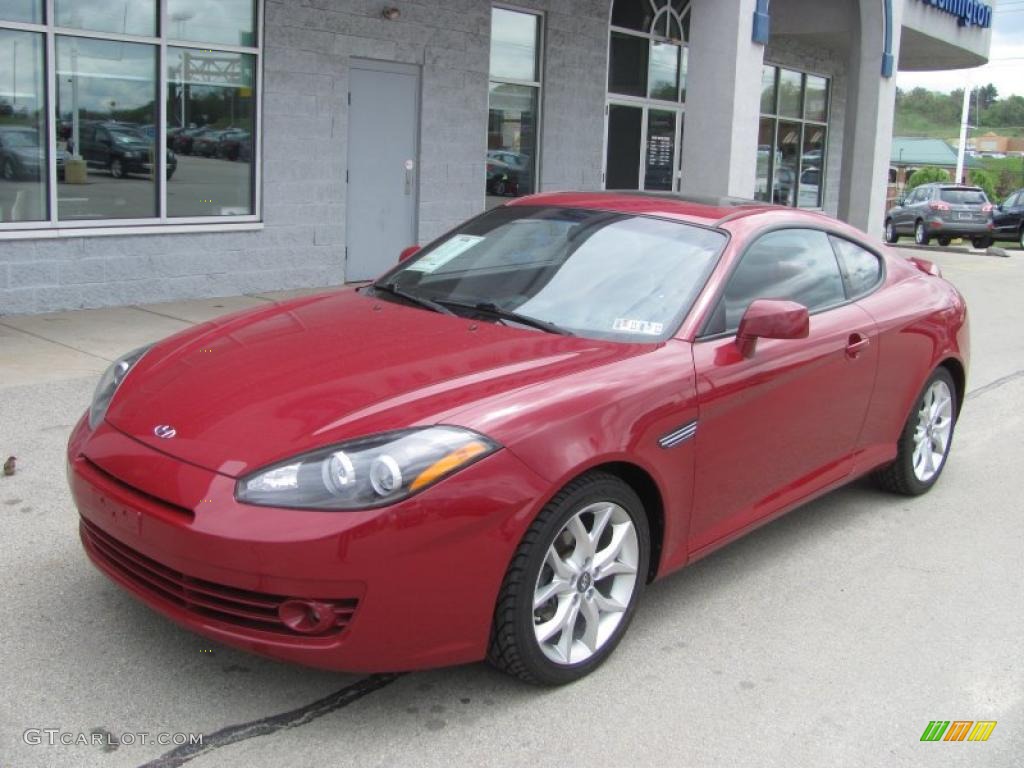 2007 Tiburon GT Limited - Redfire Pearl / Black/Red photo #2