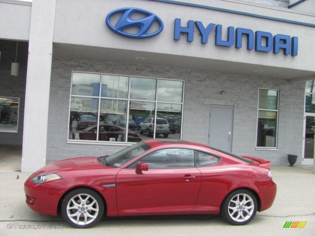 2007 Tiburon GT Limited - Redfire Pearl / Black/Red photo #3