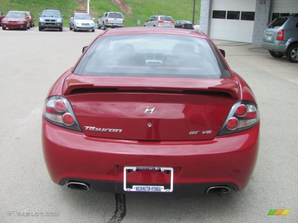 2007 Tiburon GT Limited - Redfire Pearl / Black/Red photo #6