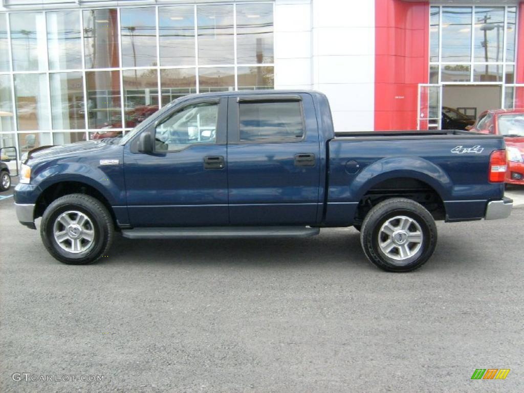 2005 F150 XLT SuperCrew 4x4 - Medium Wedgewood Blue Metallic / Medium Flint/Dark Flint Grey photo #2