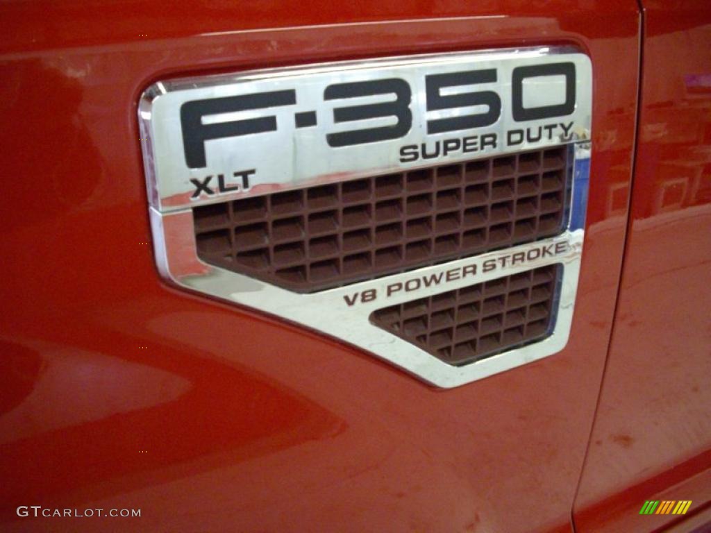 2008 F350 Super Duty XLT Regular Cab 4x4 - Bright Red / Camel photo #7