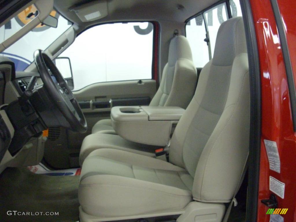 2008 F350 Super Duty XLT Regular Cab 4x4 - Bright Red / Camel photo #11