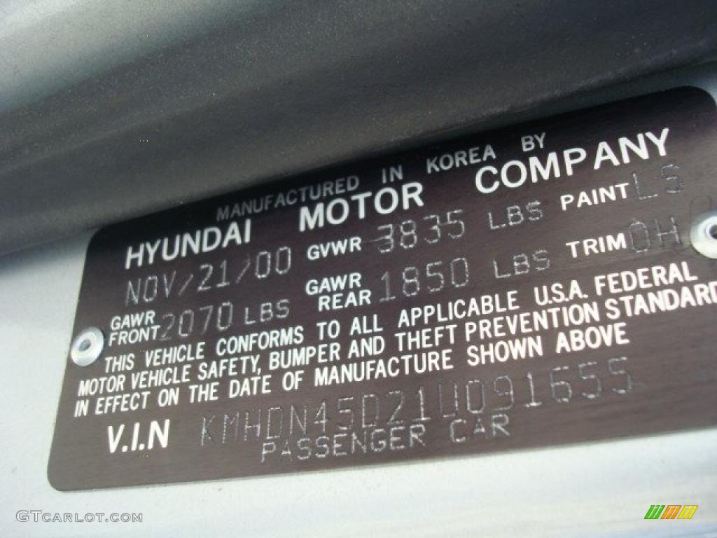 2001 Elantra GLS - Pewter / Gray photo #17