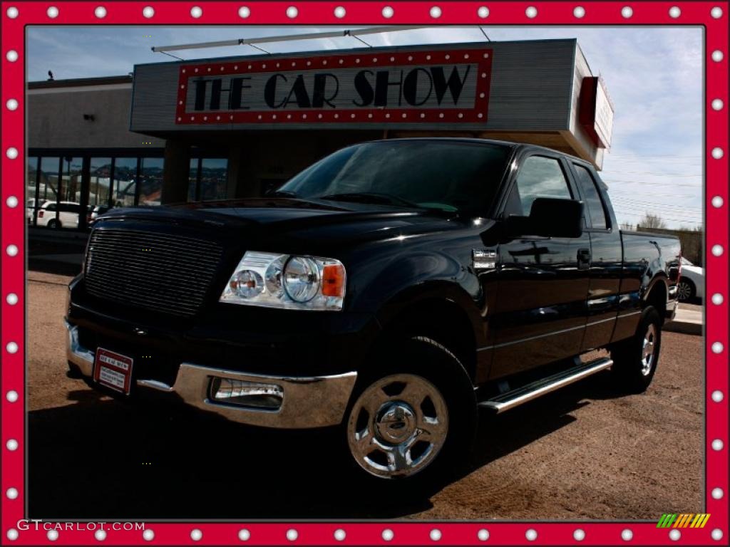 2005 F150 XLT SuperCab 4x4 - Black / Medium Flint/Dark Flint Grey photo #1