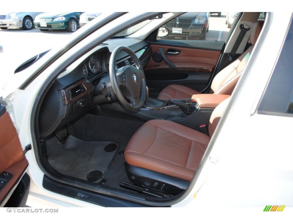 2007 3 Series 328i Sedan - Alpine White / Saddle Brown/Black photo #2