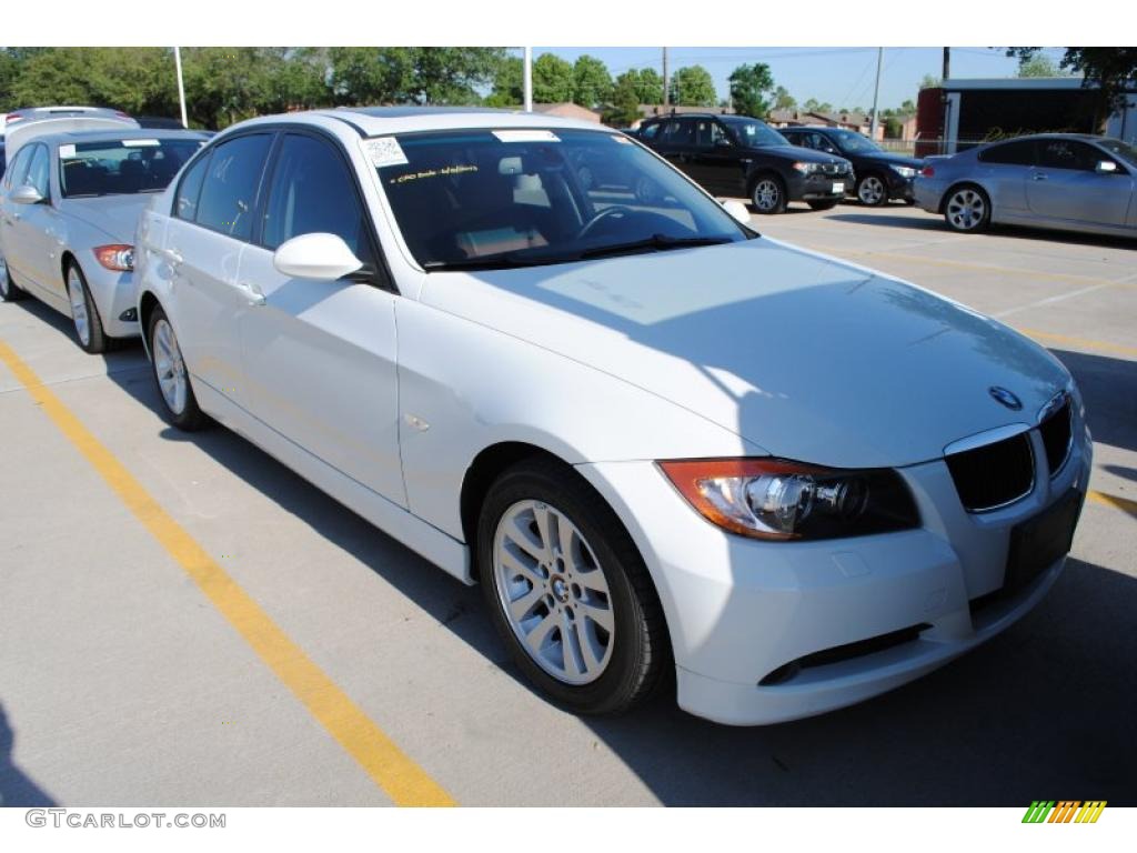 2007 3 Series 328i Sedan - Alpine White / Saddle Brown/Black photo #5