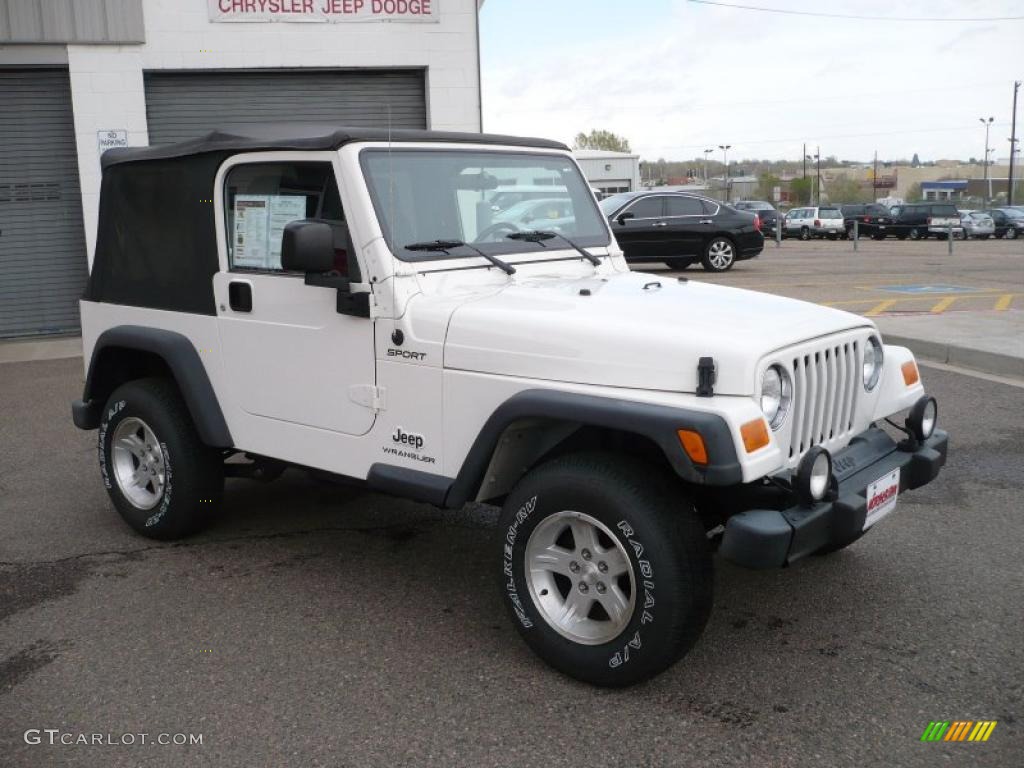 2004 Wrangler Sport 4x4 - Stone White / Dark Slate Gray photo #3