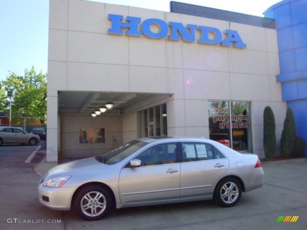 2007 Accord EX-L Sedan - Alabaster Silver Metallic / Black photo #1