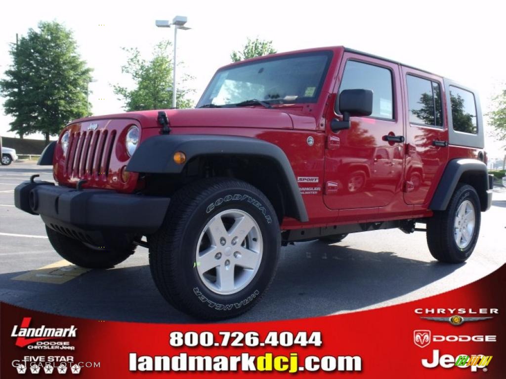 2010 Wrangler Unlimited Sport 4x4 - Flame Red / Dark Slate Gray/Medium Slate Gray photo #1