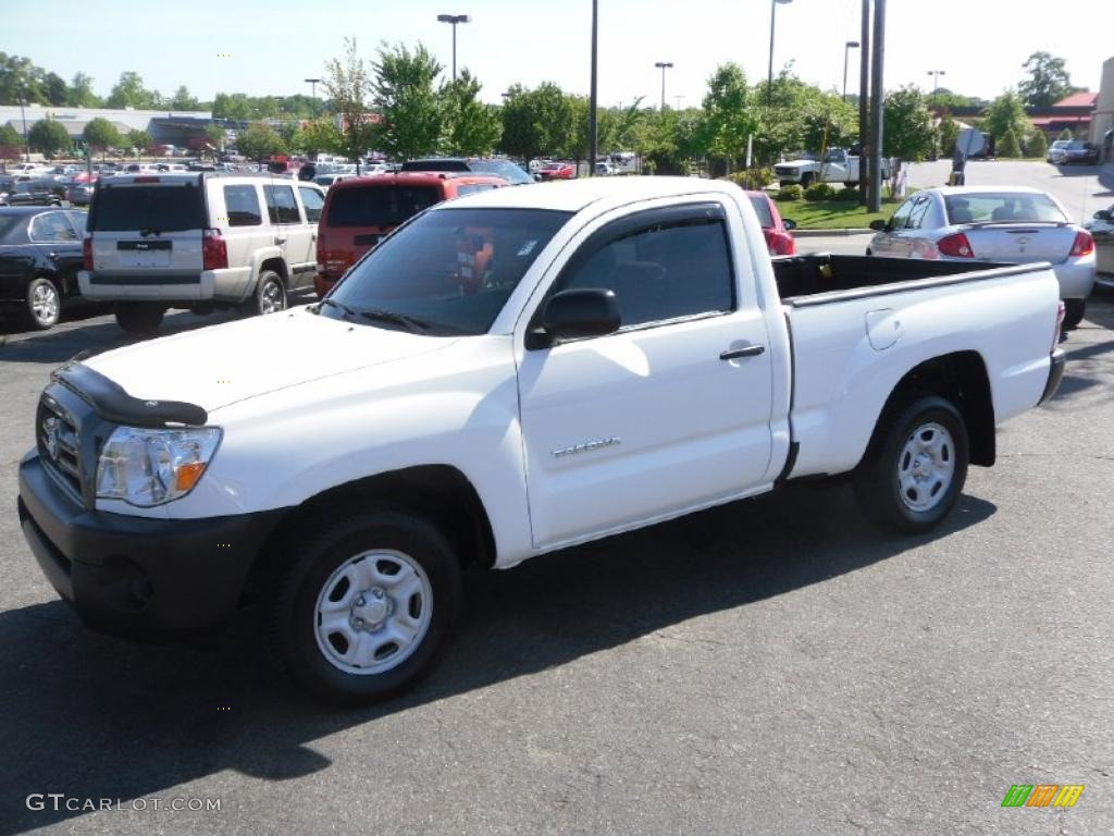 2009 Tacoma Regular Cab - Super White / Graphite Gray photo #1