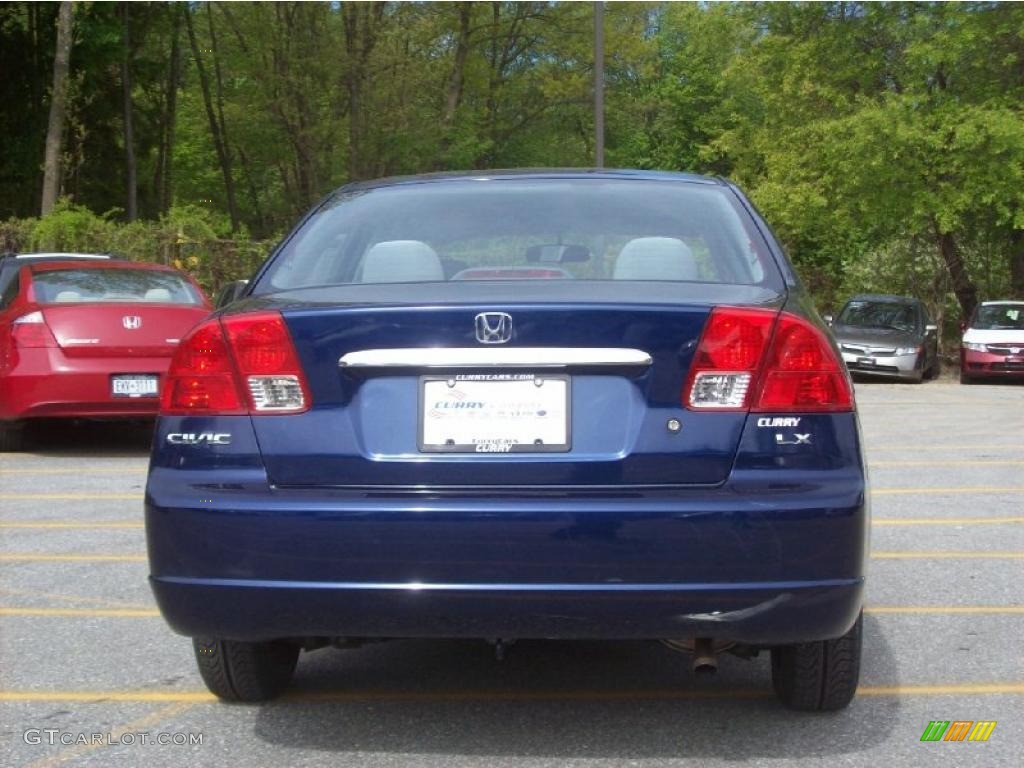 2003 Civic LX Sedan - Eternal Blue Pearl / Gray photo #19