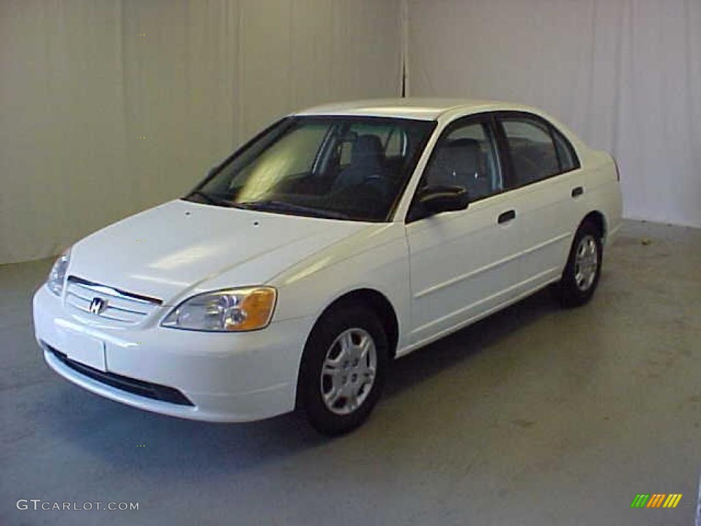 2001 Civic LX Sedan - Taffeta White / Black photo #13