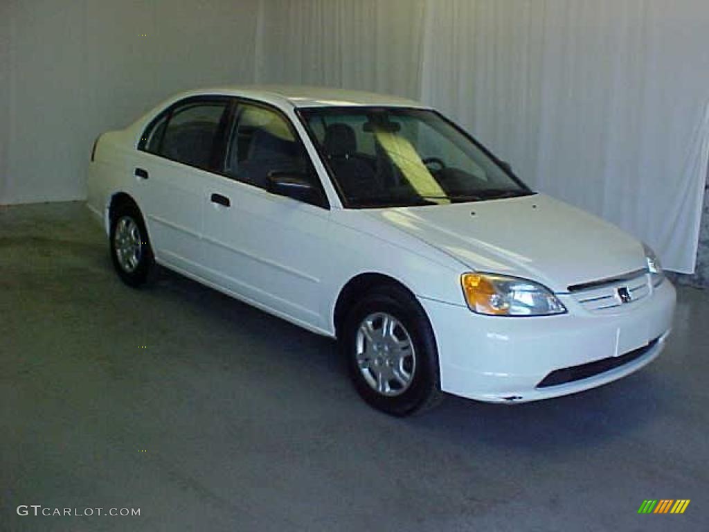 2001 Civic LX Sedan - Taffeta White / Black photo #14