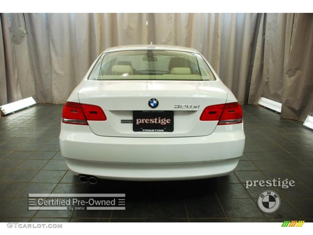 2008 3 Series 328xi Coupe - Alpine White / Beige photo #3