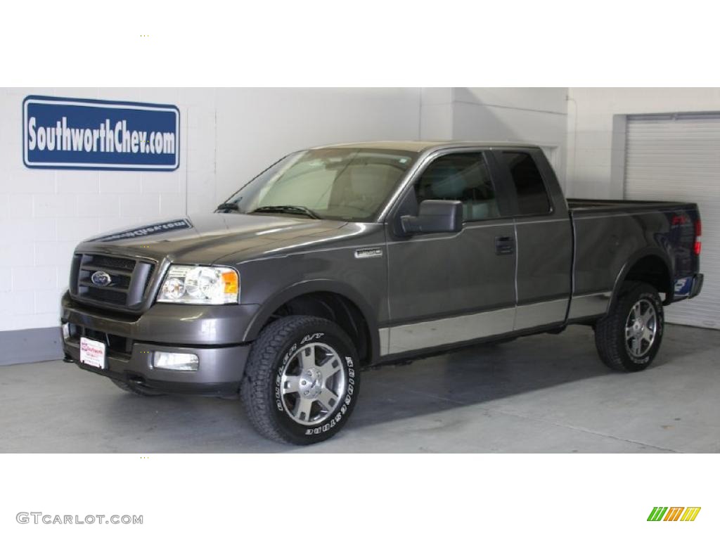 2005 F150 XLT SuperCab 4x4 - Dark Shadow Grey Metallic / Tan photo #1