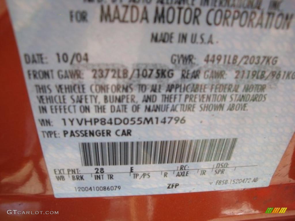 2005 MAZDA6 s Sport Hatchback - Blazing Copper Metallic / Black photo #14