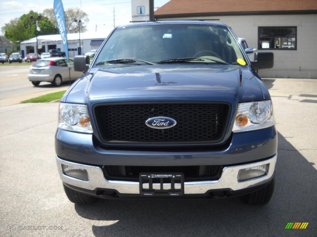 2005 F150 XLT SuperCrew 4x4 - Medium Wedgewood Blue Metallic / Tan photo #4