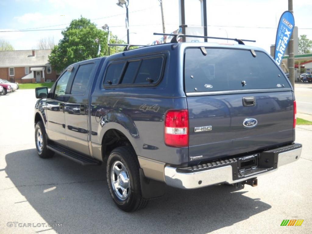 2005 F150 XLT SuperCrew 4x4 - Medium Wedgewood Blue Metallic / Tan photo #5