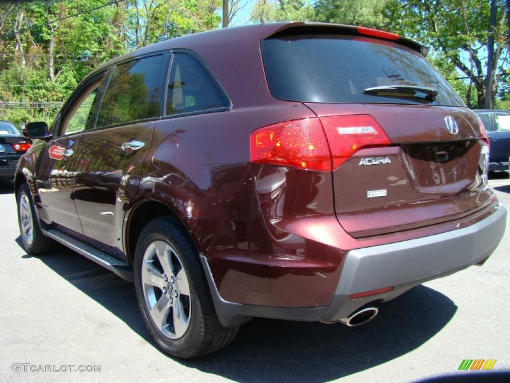 2007 MDX Sport - Dark Cherry Red Pearl / Parchment photo #5