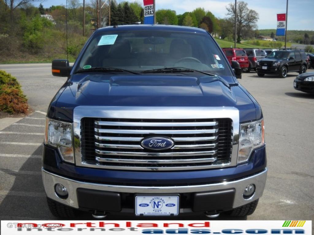 2010 F150 XLT SuperCrew 4x4 - Dark Blue Pearl Metallic / Medium Stone photo #3