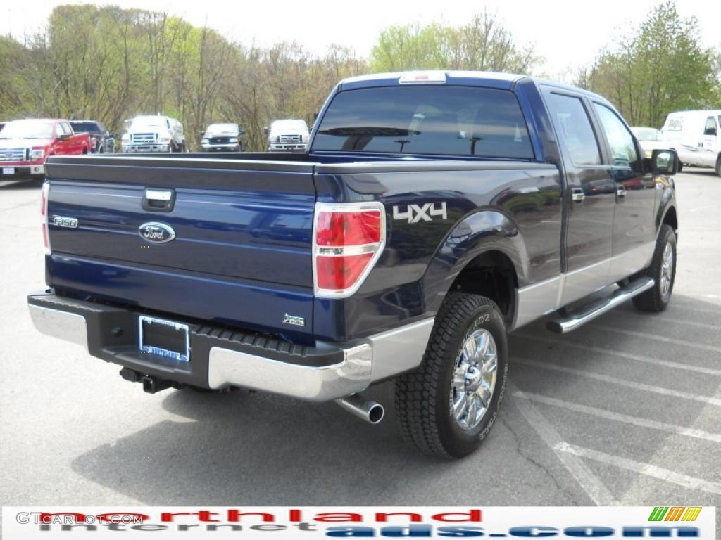 2010 F150 XLT SuperCrew 4x4 - Dark Blue Pearl Metallic / Medium Stone photo #6