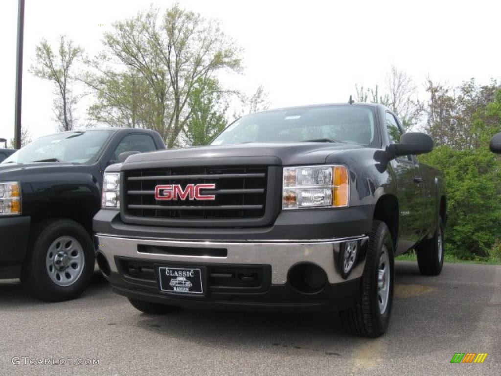 2010 Sierra 1500 Regular Cab 4x4 - Storm Gray Metallic / Dark Titanium photo #1