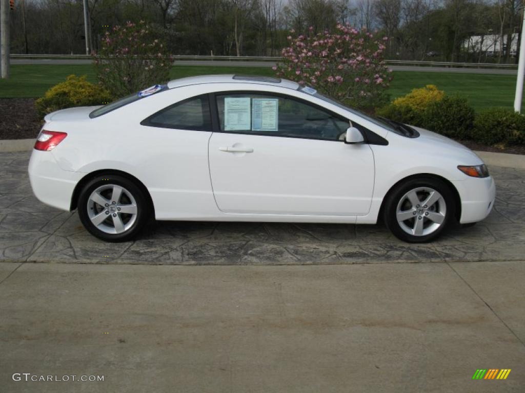 2007 Civic EX Coupe - Taffeta White / Ivory photo #3