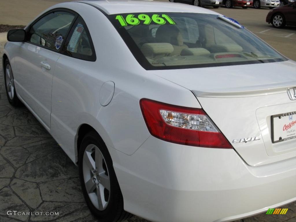 2007 Civic EX Coupe - Taffeta White / Ivory photo #7