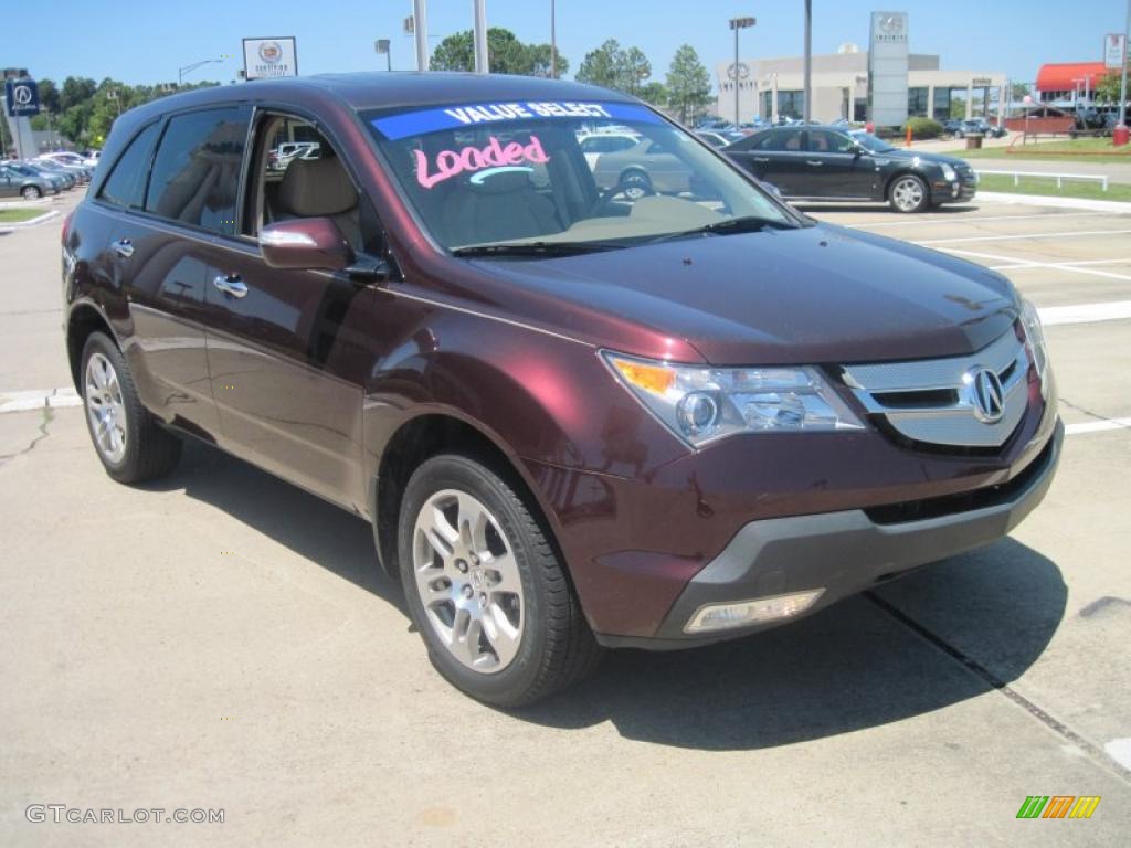 2007 MDX  - Dark Cherry Red Pearl / Taupe photo #2