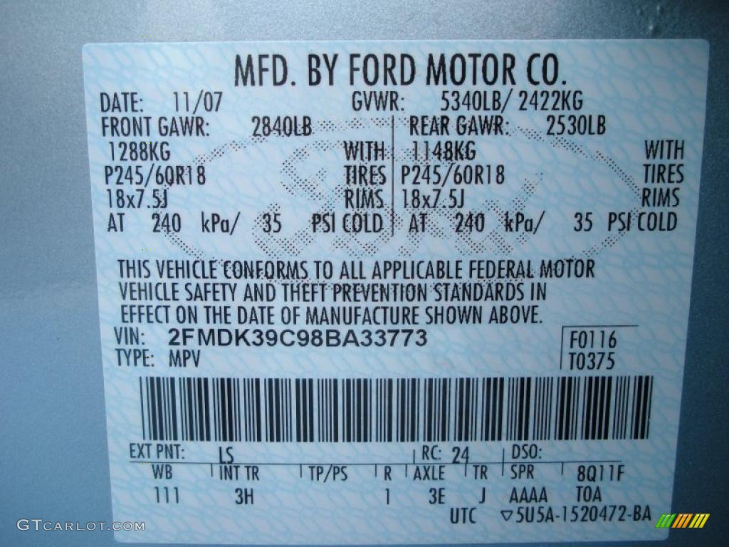 2008 Edge Limited - Light Ice Blue Metallic / Camel photo #25