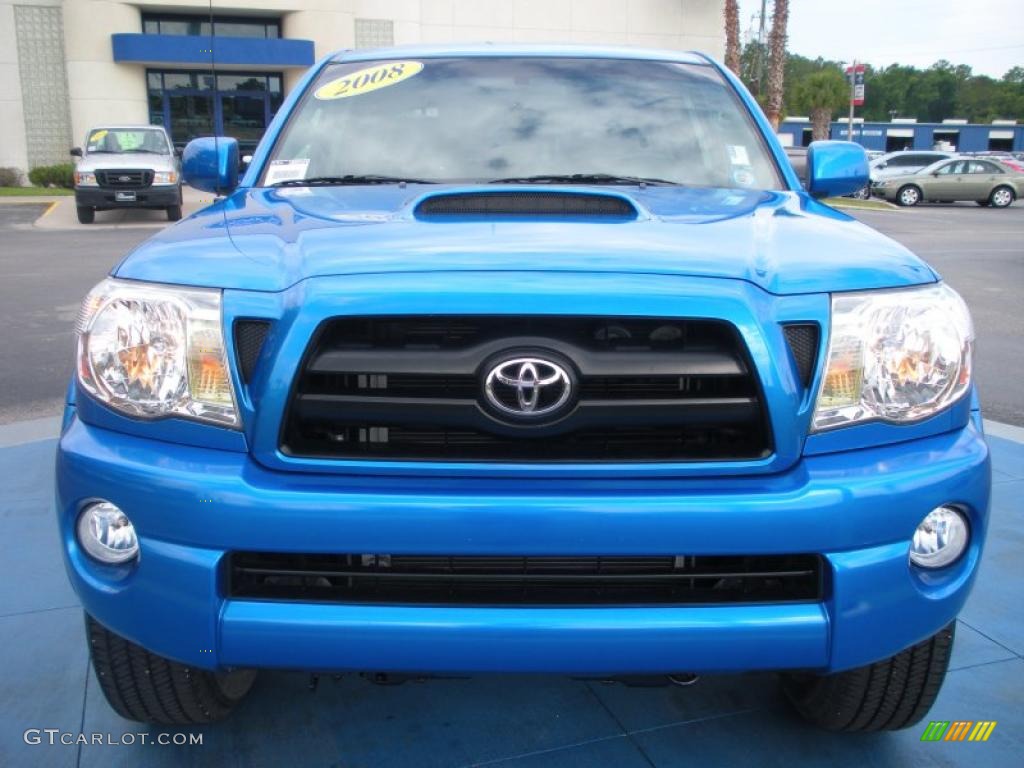 2008 Tacoma V6 PreRunner TRD Sport Double Cab - Speedway Blue / Graphite Gray photo #8