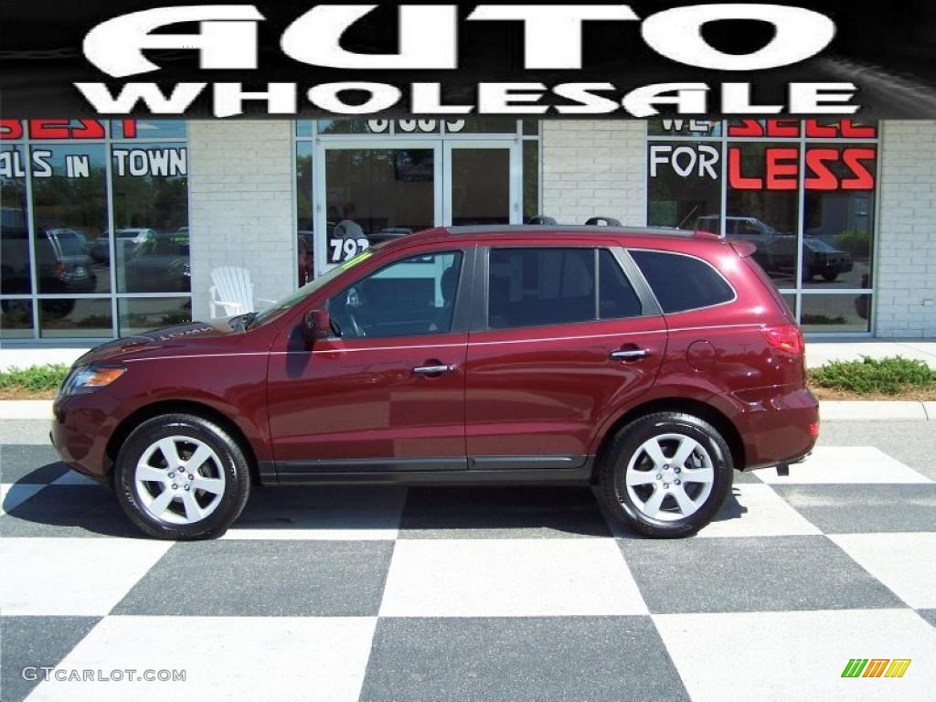 2007 Santa Fe Limited - Dark Cherry Red / Black photo #1