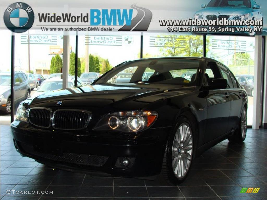 2008 7 Series 750i Sedan - Black Sapphire Metallic / Black photo #1