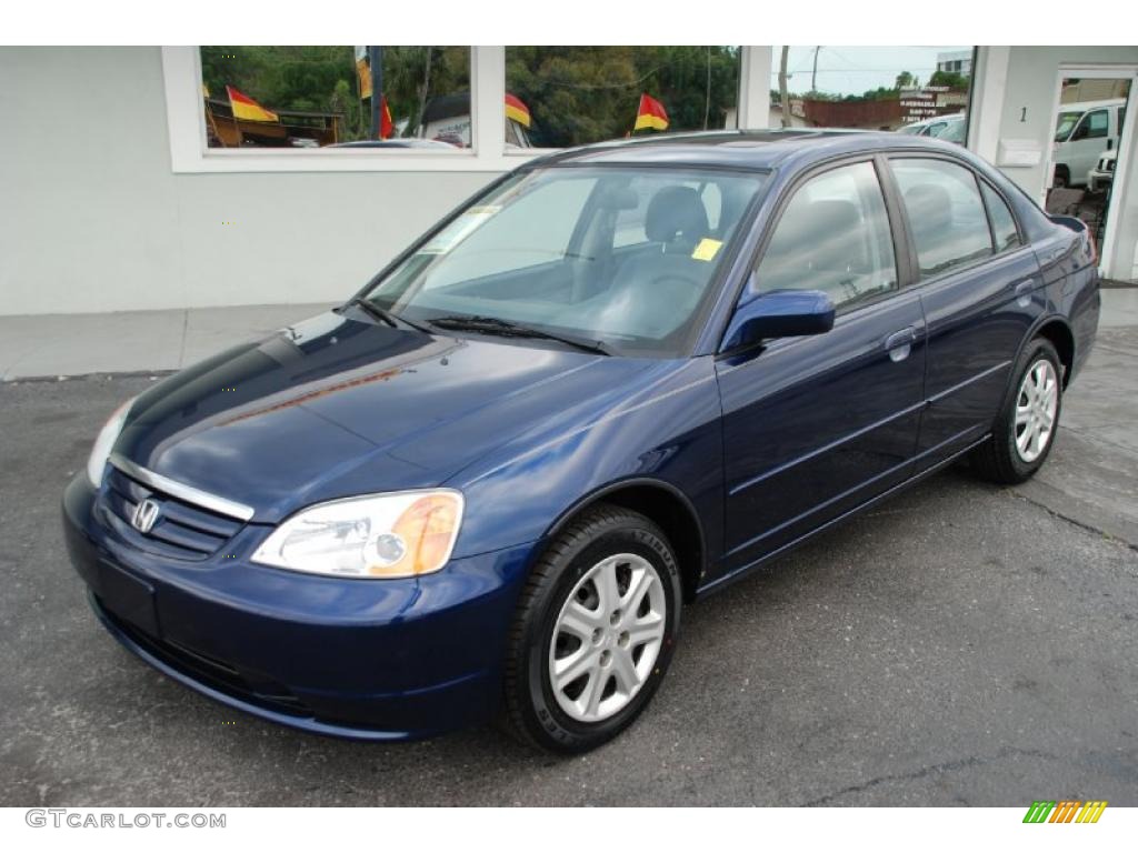 2003 Civic EX Sedan - Eternal Blue Pearl / Gray photo #1